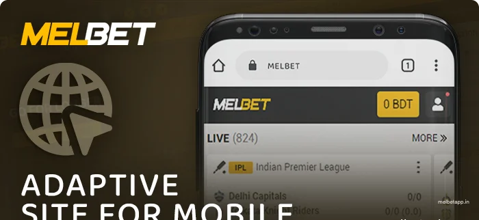 Responsive Melbet website for mobile devices