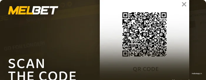 Scan the QR code of the Melbet app