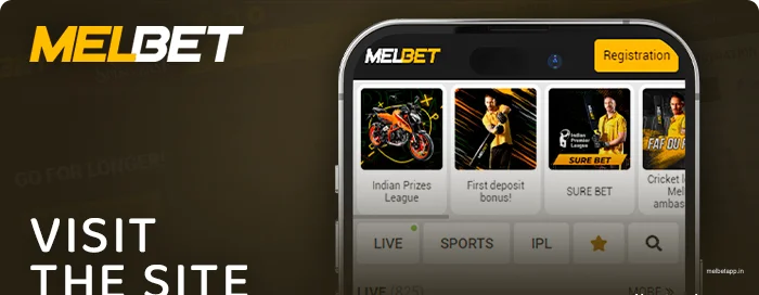 Visit Melbet website via iOS device