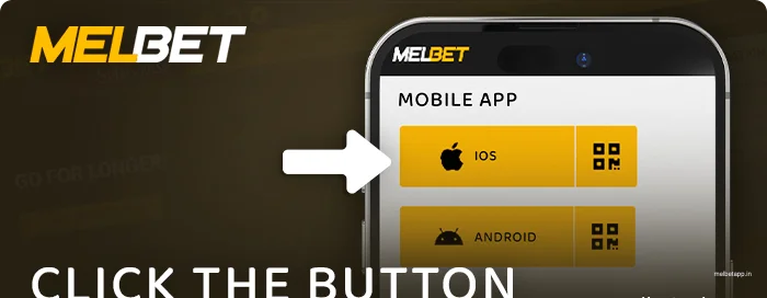 Click on the ios Melbet download button