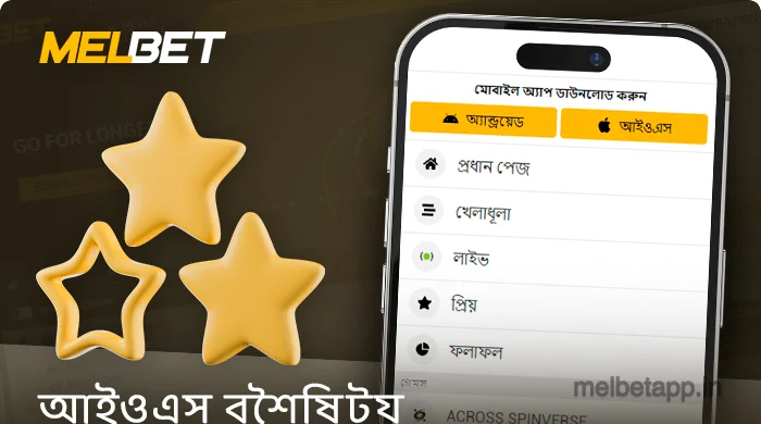 আইওএস অ্যাপ্লিকেশনে বুকমেকার Melbet এর বৈশিষ্ট্য